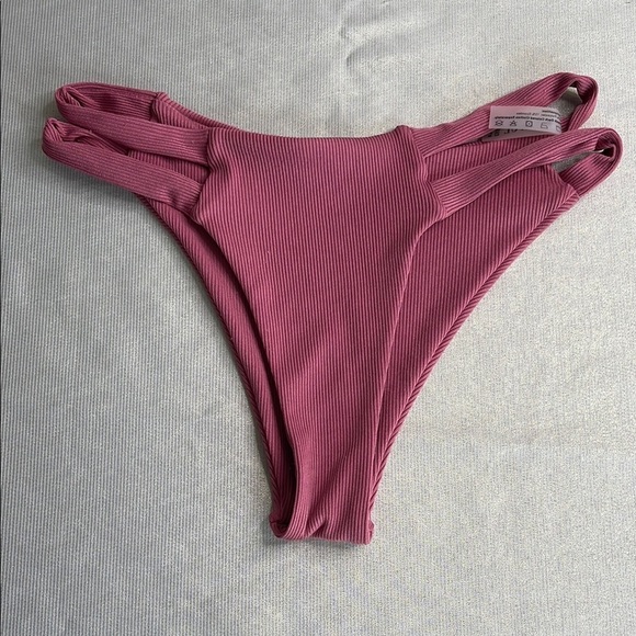 Zaful Cheeky Dusty Rose Pink Ribbed Bikini Bottom Cutout Sides Lined S 4 - Picture 7 of 7